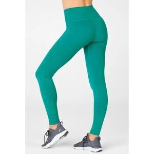 Fabletics SculptKnit Green Yoga Leggings Elastic Waist Pull On Performance S?
